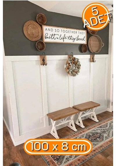 Renkli Duvarlar Iskandinav Mdf Duvar Çıtası 1 Paket 5 Adet  8 x 100 CM
