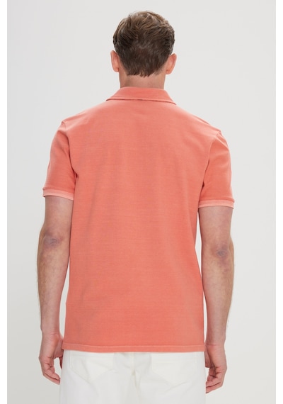 AC&Co / Altınyıldız Classics Erkek Kıremıt Slim Fit Dar Kesim %100 Pamuk Polo Yaka Tişört Kiremit