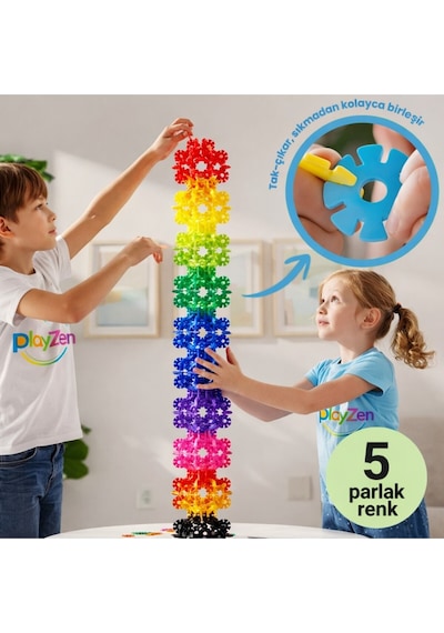Yaratıcı Yapı Çarkları Tak Çıkar Eğitici Oyuncak 5 Renk 300 Parça 3+ Yaş