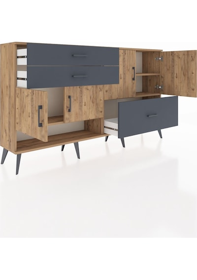 Arges Konsol 3 Raflı 3 Çekmeceli 4 Kapaklı 176x30x99 Çam-çam/antr Çam-çam/antrasit Arges Konsol 3 Raflı 3 Çekmeceli 4 Kapaklı 176x30x99 Çam-çam/antr Çam-çam/antrasit