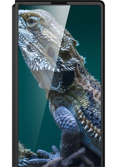 Galaxy Uyumlu Z Fold 6 Kılıf Zore Full Camlı Kıpta Kapak-siyah