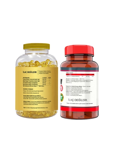 Omega 3 Balık Yağı 90 Softgel & Nevfix Selenyum 200 Mcg 120 Tablet