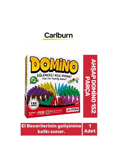 El Becerileri Dikkat Geliştiren Öğretici Eğitici 9 Renkli Ahşap Domino 152 Parça Oyun