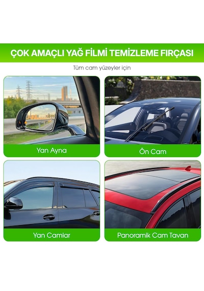 Araç Camı Yağ Filmi Temizleme Süngeri 150 Ml Buğu Önleyici, Yağmur Kaydırıcı, Cam Ve Ayna Temizleyici, Kuş Pisliği Ve Böcek Kalıntısı Giderici