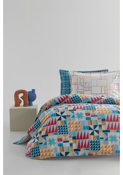 Yataş Patchwork Ranforce Tek Kişilik Nevresim Takımı - Mavi Mavi