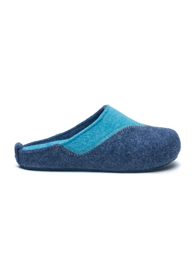 Comfortfusse Pinesh - Kadın Ortopedik Yün Keçe Sabo Ev Terliği Lacivert-mavi Yün
