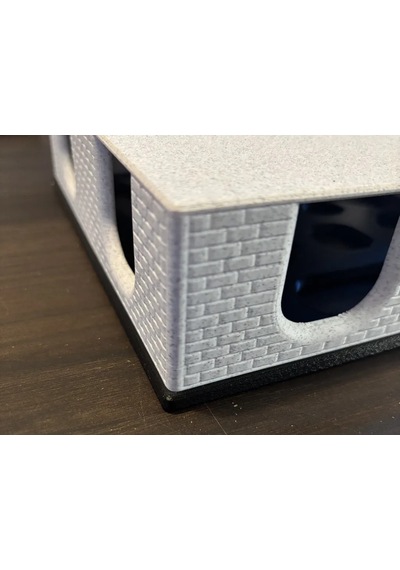 Buradabulabilirsin 3d Baskı Kedi Zeka Oyuncağı Yavaş Yeme Aktivite Kutusu Tuğla Desenli Ödül Mama Bulmaca Siyah Beyaz Bbz