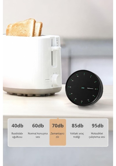 Siyah Led Göstergeli Mekanik Mutfak Manyetik Ve Ayaklı Zamanlayıcı Timer Thr396sy Çok Renkli
