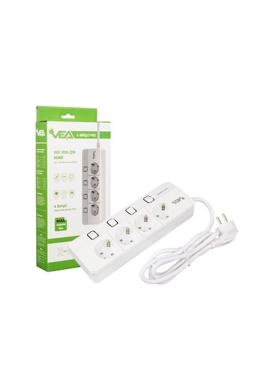 Anahtarlı 4'lü Grup Priz, 1.5 Metre, Usb Girişli 0.13 M