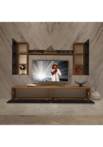 Decoraktiv Eko 7 Mdf Std Tv Ünitesi Tv Sehpası Ceviz - Siyah