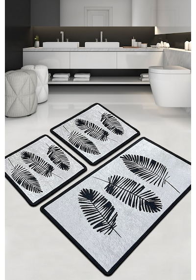 Hoja Banyo Halısı Djt 3 Lü Set Beyaz