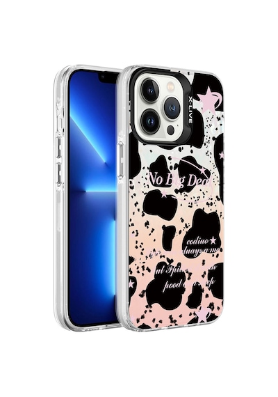 Apple Uyumlu iPhone 13 Pro Max Uyumlu Mermer Desenli Zore Marbello Kılıf-siyah-beyaz Siyah-beyaz -