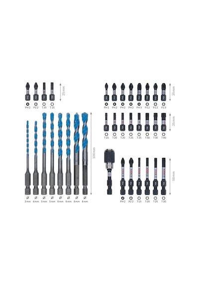 Bosch Impact 35'Li Matkap ve Bits Ucu Karışık Set 2608577147
