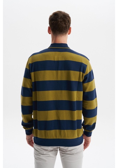 AR-MA Arma Erkek Ribanalı Regular Fit Çizgili %100 Pamuk Ringel Ottoman Kumaş Polo Yaka Düğmeli Sweatshirt K30554952602 İndigo-i1 AR-MA Arma Erkek Ribanalı Regular Fit Çizgili %100 Pamuk Ringel Ottoman Kumaş Polo Yaka Düğmeli Sweatshirt K30554952602 İndigo-i1