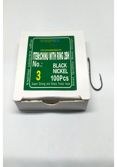 Powerex Chinu With Ring Tırnaklı 3 no. Delikli Paslanmaz Black Nickel İğne