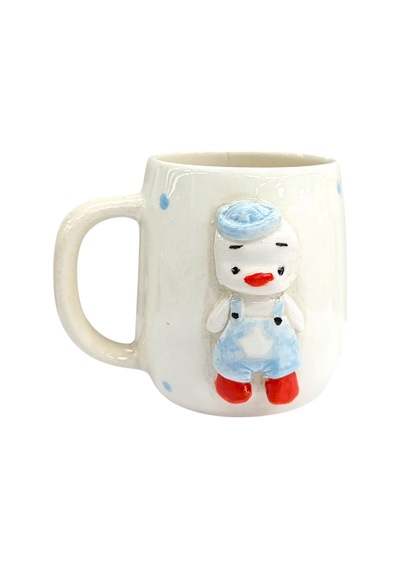 Boni Bon Collection Design 3d Kabartma El Yapımı Sevimli Ördek Seramik Kupa Bardak 400 Ml