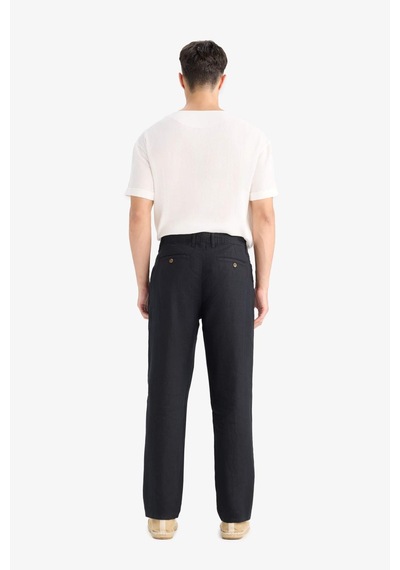 DeFacto %100 Keten Relax Fit Rahat Kesim Düz Paça Yazlık Pantolon - C1117AX25SPBK81 DeFacto %100 Keten Relax Fit Rahat Kesim Düz Paça Yazlık Pantolon - C1117AX25SPBK81