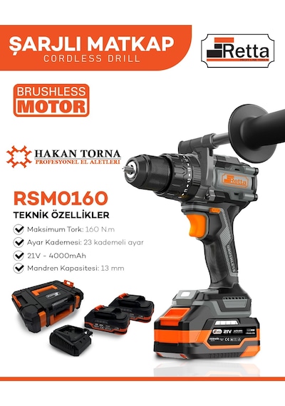Retta Şarjlı Darbeli Matkap Vidalama 160nm 21v 4ah