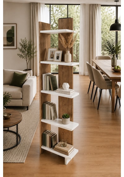 Andes Ceviz Renk Dekoratif Kitaplık Ve Çok Amaçlı Raf Ünitesi Modern Salon Kitaplığı Açık Raf Sistemi Ceviz Beyaz Andes Ceviz Renk Dekoratif Kitaplık Ve Çok Amaçlı Raf Ünitesi Modern Salon Kitaplığı Açık Raf Sistemi Ceviz Beyaz