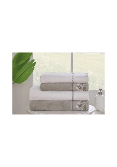 Ditsy Garden Best Set Hamam Takımı- Krem Yeşil