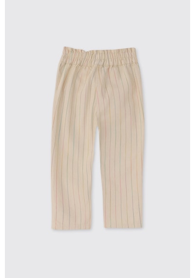 Panço Kız Bebek Çizgili Bej Pantolon Krem 2611GB04001