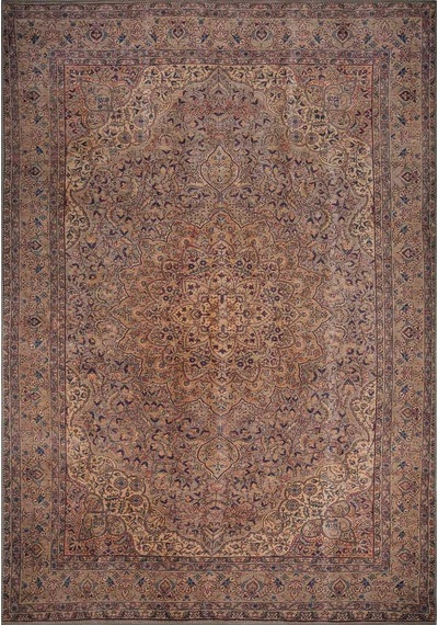 Blues Vintage Desenli Dokuma Taban Dekoratif Kahve Halı (Al 25)