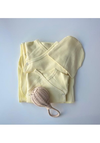 Key Kıds Sarı Fitilli Organik Modal 5'li Hastane Çıkışı Seti Newborn 0-3 A Çok Renkli