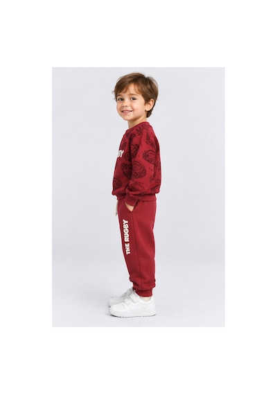Ahengim Erkek Çocuk Rugby Topu Baskılı Pamuklu Sweatshirt Ve Pantolon Eşofman Takımı Ak119 Kırmızı Ahengim Erkek Çocuk Rugby Topu Baskılı Pamuklu Sweatshirt Ve Pantolon Eşofman Takımı Ak119 Kırmızı