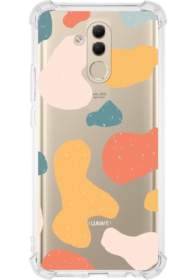 Huawei Mate 20 Lite Uyumlu Köşe Korumalı Antişok Kapak Grunge Tasarımlı Şeffaf Kılıf