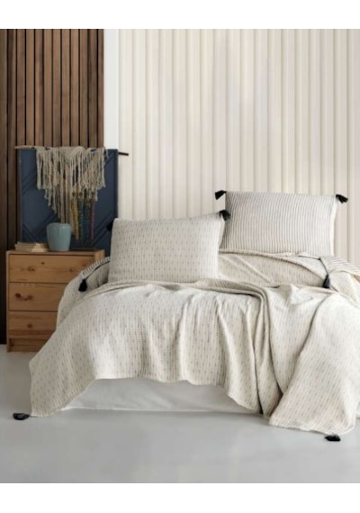 Şaheser Home Collection Yatak Örtüsü Çift Kişilik Siyah Renkli