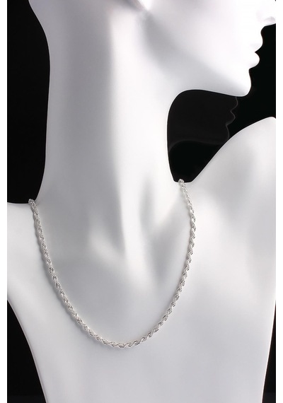 Omar Silver Unisex Halat Gümüş Zincir 3 Mm Elmas Kesim Gümüş Koly
