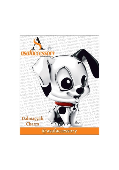 Dalmaçyalı Köpek Charm Patch Gümüş Kaplama