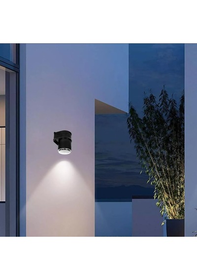 Tekli Çağlayan Aplik Ip54 Dış Mekan Zita Bahçe Aydınlatma Duvar Apliği + Gu10 Led Ampul Beyaz Işık Çok Renkli