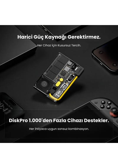 Sharge Disk Pro 4tb Dahili Nvme Ssd Li Aktif Soğutmalı 5 İ 1 Arada Usb-c Çok Portlu Hub, 10gbps Taşınabilir Ssd, Hdmı 2.1 Ve Usb-a Destekli