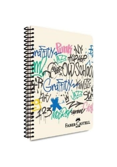 Faber Castell Pp Kapak Grafiti Spiralli Defter 100 Yp Çizgili 5075 000429-grafiti