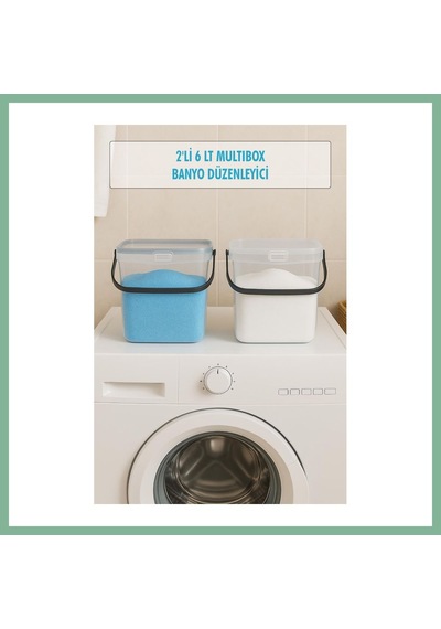 Bşkvirgo 2 Li Multibox Deterjanlık Kutusu & Banyo Düzenleyici & Saklama Kutusu 6 Lt Şeffaf Bsk2026