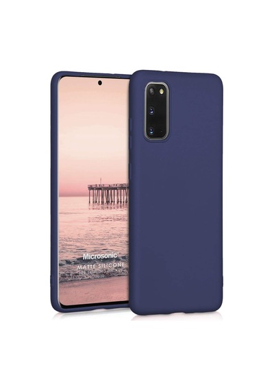 Matte Silicone Samsung Galaxy S20 İçin Kılıf Lacivert Galaxy S20 İle Uyumlu Kılıf - Lacivert