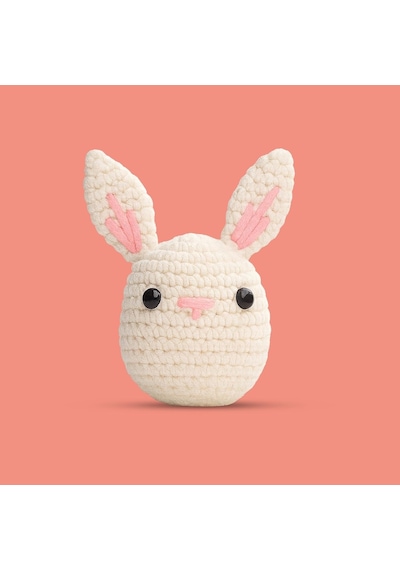 The Gookie Amigurumi Tavşan Örgü Seti, Başlangıç Seviyesi, Beyaz Pamuklu İplik, Video Eğitimli, Tığ Ve İğne Diğer