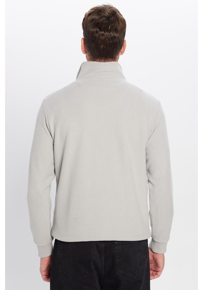 Tudors Unisex Relax Fit Rahat Kesim Pamuklu Yarım Fermuarlı Gri Dik Yaka Sweatshirt-31974 Gri Tudors Unisex Relax Fit Rahat Kesim Pamuklu Yarım Fermuarlı Gri Dik Yaka Sweatshirt-31974 Gri