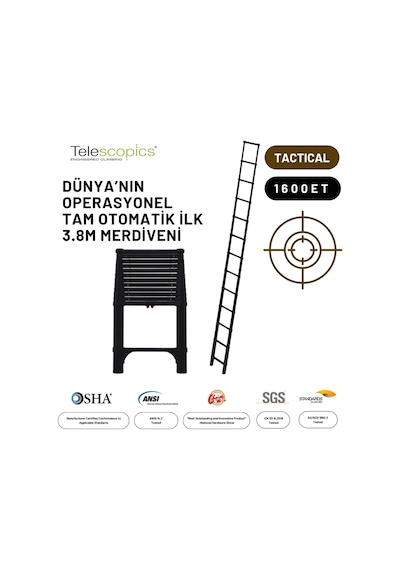 3.8m Taktik Amaçlı Tam Otomatik Teleskopik Merdiven - 1600et