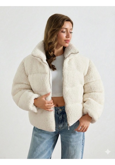 Ribana Classic Kadın Ekru Yüksek Yaka Trend Astarlı Kuzu Şişme Peluş Kumaş Kısa Mont 2283 Ekru Ribana Classic Kadın Ekru Yüksek Yaka Trend Astarlı Kuzu Şişme Peluş Kumaş Kısa Mont 2283 Ekru