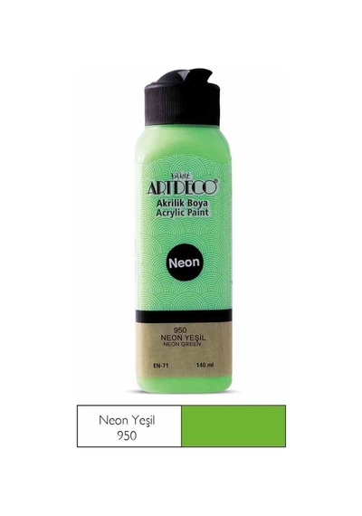 Artdeco Akrilik Boya 140 Ml Neon Yeşil Y-070r-950 Çok Renkli