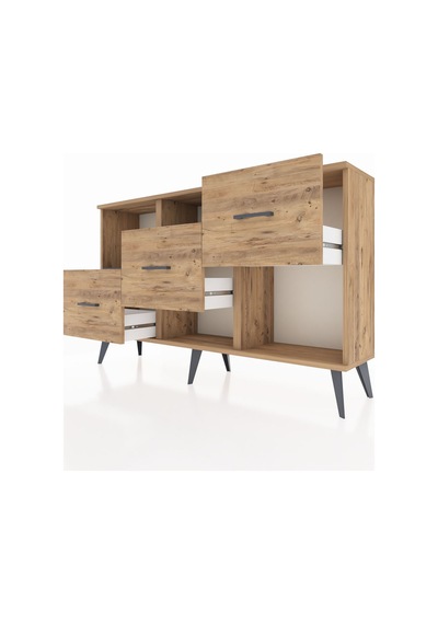 Arges Konsol 2 Raflı 3 Çekmeceli 132x30x83 Çam-antrasit/çam Antrasit/çam Arges Konsol 2 Raflı 3 Çekmeceli 132x30x83 Çam-antrasit/çam Antrasit/çam