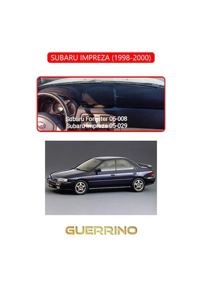 Subaru Imprezza 1998-2000 Torpido Koruma Halısı Kırmızı Kenar