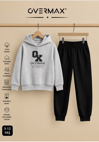 Overmax Baskılı Çocuk Kapüşonlu Eşofman Takımı 3-12 Yaş Gri Üst-siyah Alt - 920583067 Gri Üst-siyah Alt Overmax Baskılı Çocuk Kapüşonlu Eşofman Takımı 3-12 Yaş Gri Üst-siyah Alt - 920583067 Gri Üst-siyah Alt