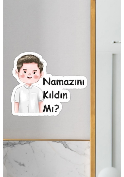 Namazını Kıldın Mı Sticker, Namaz Kılma Hatırlatıcısı, Sevimli Baba Oğul Figürü Namaz Teşviki Çok R