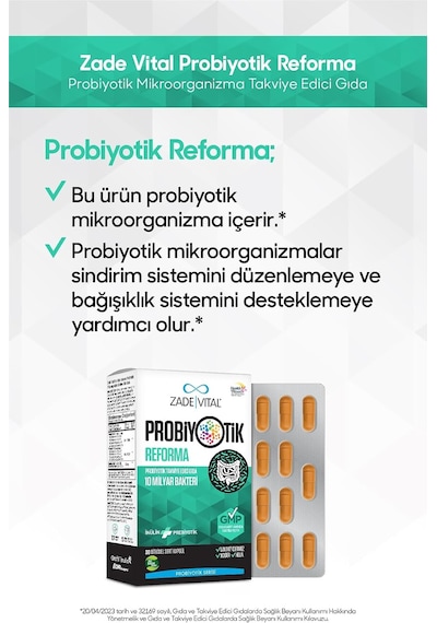 Probiyotik Reforma Probityotik İçeren Takviye Edici Gıda 30 Kapsül 1 X 30 Adet