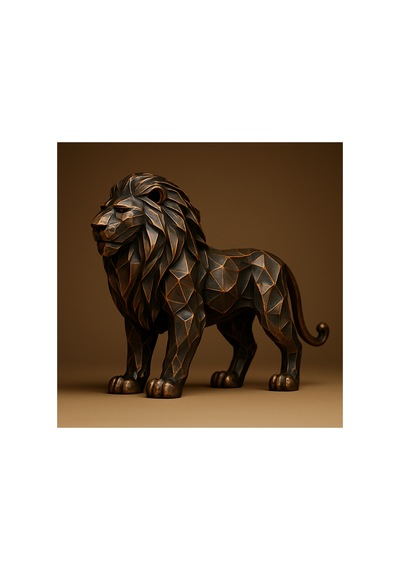 Aslan Figürü Bakır Görünüm 15 Cm