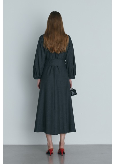 Suud Collection Füme Kaia Düğmeli Maxi Elbise