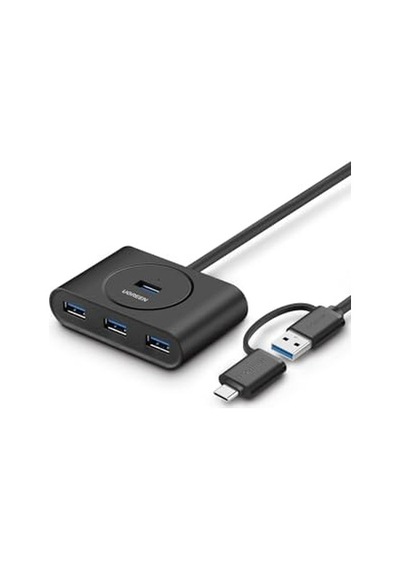 Ugreen Usb A/usb C To 4 Port Usb 3.0 Hub Çoklayıcı Siyah 1 Metre